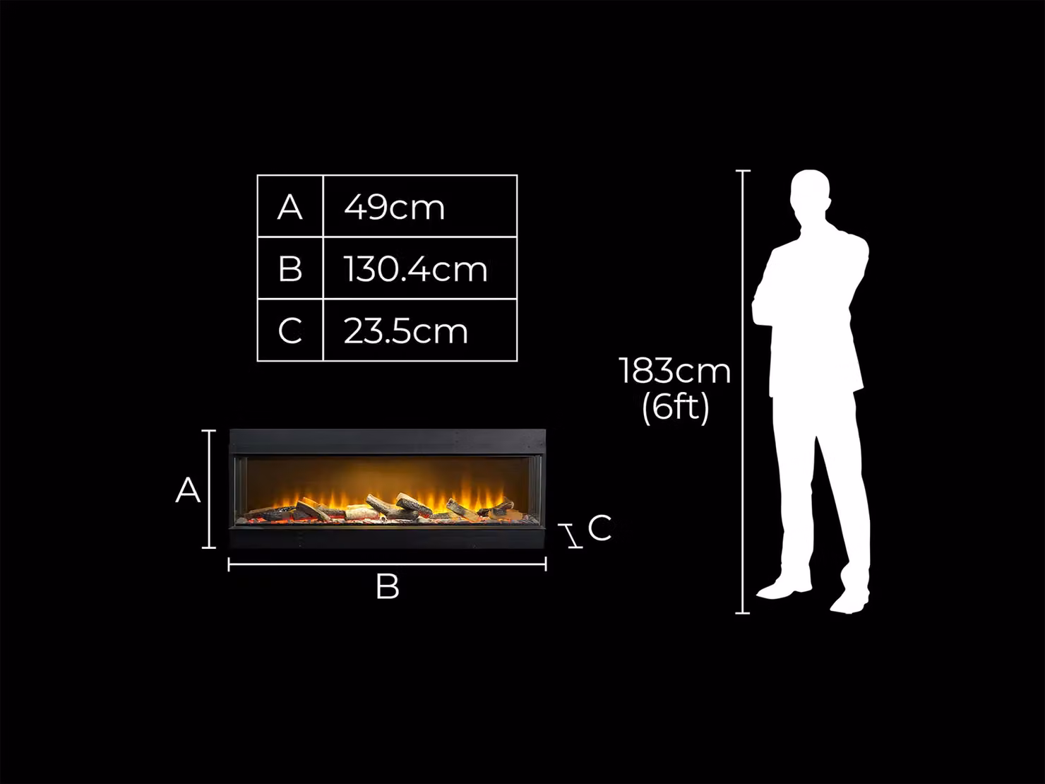 Acantha Aspire 125 Fully Inset Media Wall Electric Fire in Black – 5