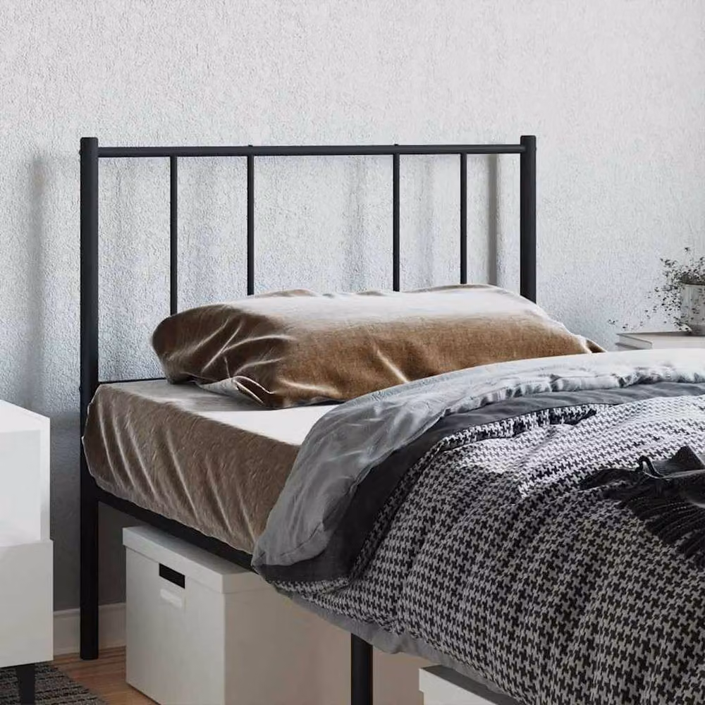 Berkfield Home Classic Metal Headboard in Black, Width: 90 cm – 3