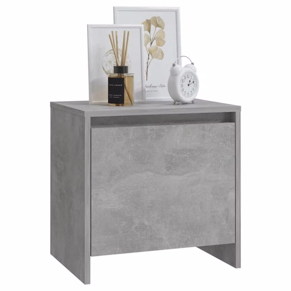 Berkfield Home Modern Bedside Cabinet in Concrete Grey, W/D/H: 45 x 34 x 44.5 cm – 2