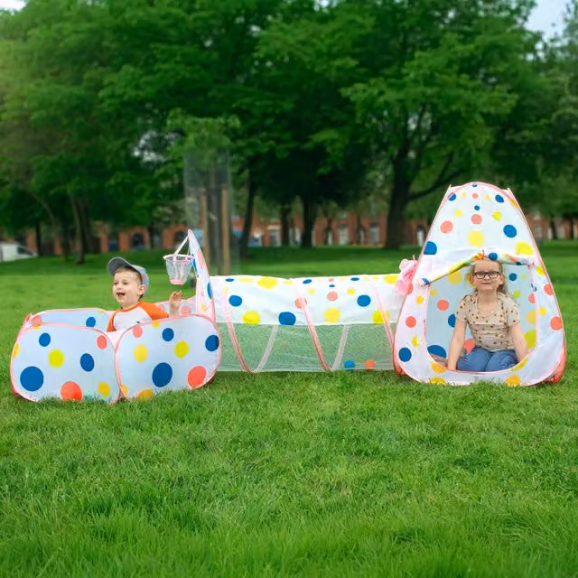 Relsy Modular Pop-Up Adventure Play Tent for Kids in Pink and Multicolour