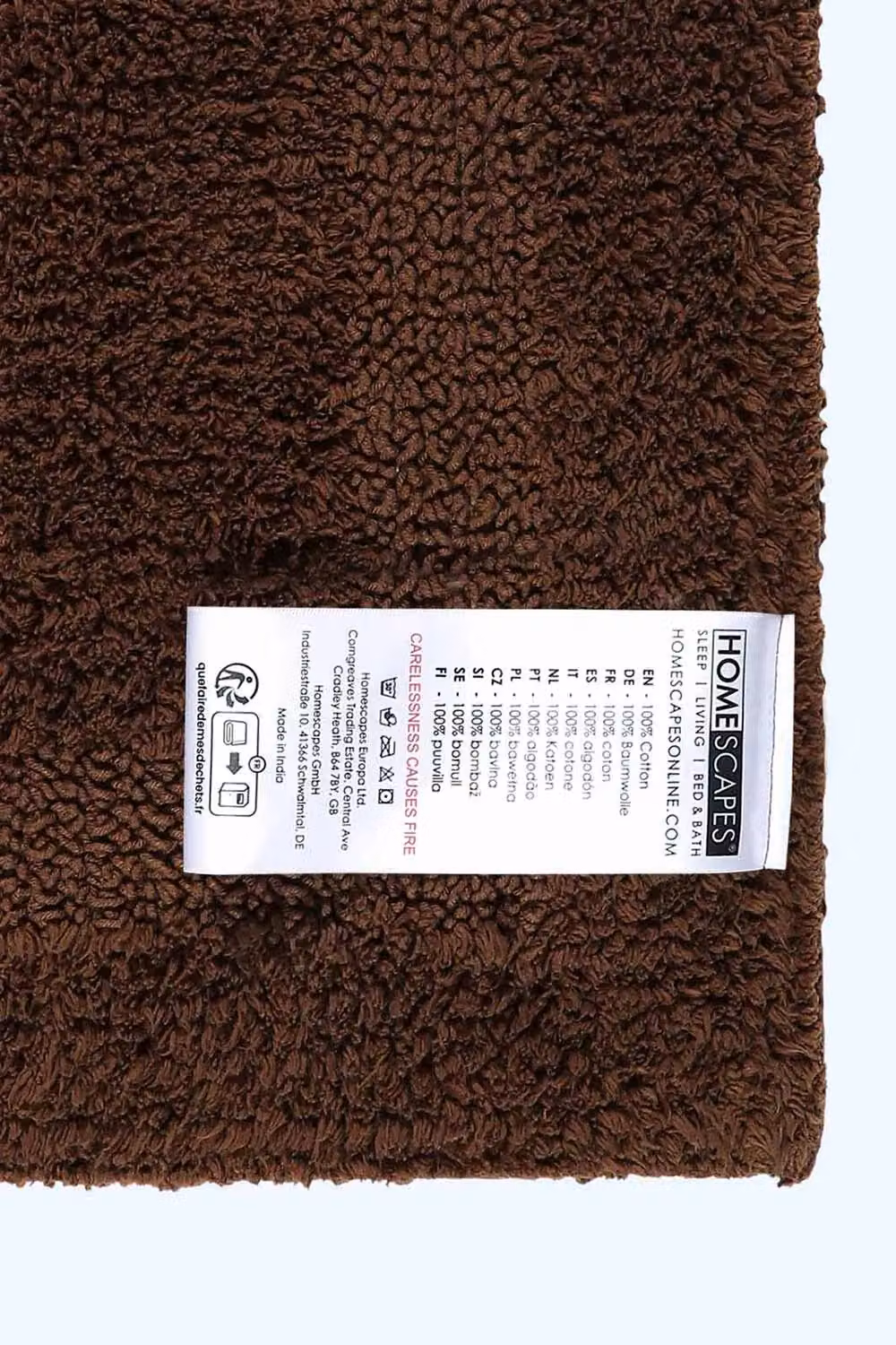 Homescapes Luxury Reversible Cotton Toilet Mat, Chocolate Brown, W/D/H: 50 x 55 cm – 2