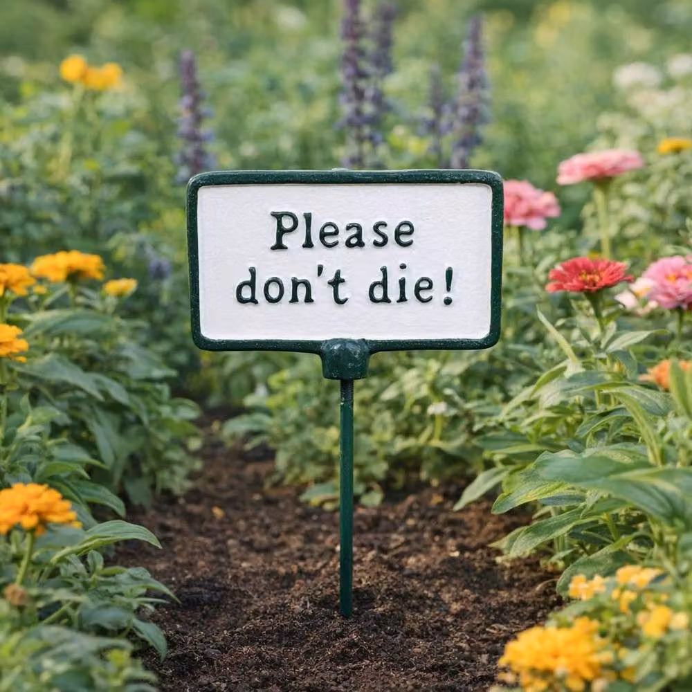 Gifts Direct 2 U Green Metal Garden Stake Plant Sign Please Don't Die – 2
