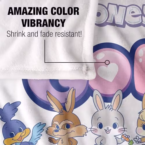 LOGOVISION Looney Tunes Gokko Line Up Super Soft Fleece Throw Blanket, Multicolour, W: 91 cm, D: 147 cm – 2