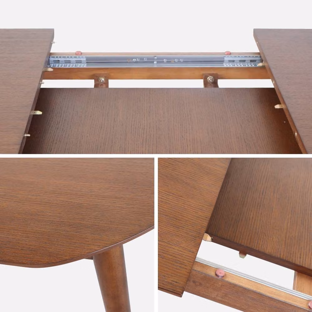 sweeek Extendable Oval Dining Table, 6 to 8 Seater, Dark Brown, W/D/H: 180 x 90 x 75 cm – 2