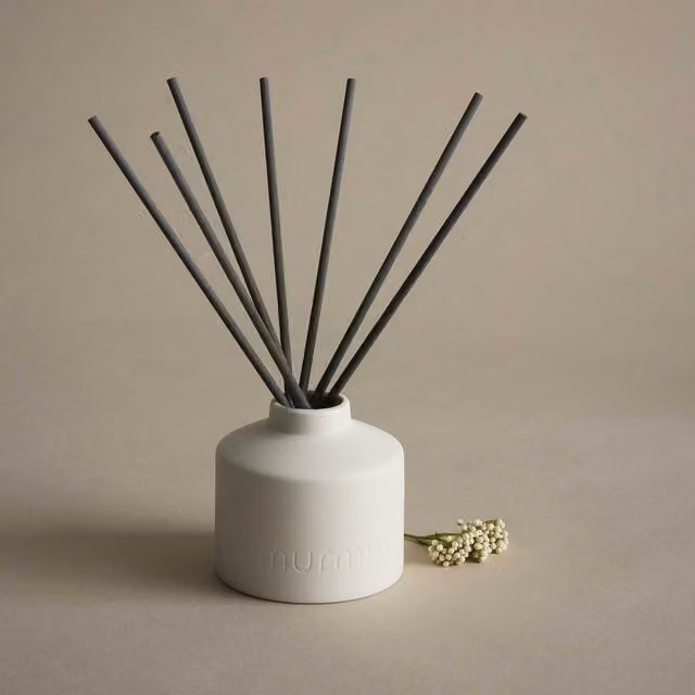 Murmur Pure White Tabletop Reed Diffuser with Glass and Ceramic Elements