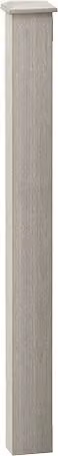 Ecoscape Composite Balustrade Frame Mount Newel and Cap Kit in Ash Grey, Height: 110 cm
