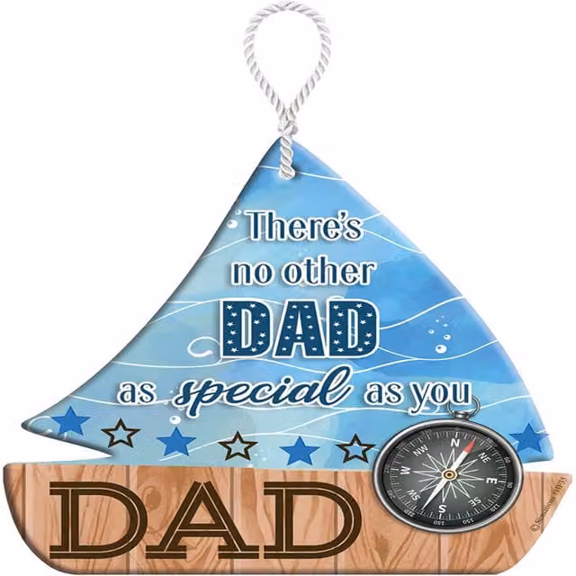 Sensations Special Dad HeartFelts Boat Shaped Hanging Plaque in Multicolour