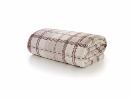 The Lyndon Company Hounds Check Fleece Throw Blanket, Burgundy, W/D/H: 140 x 180 cm