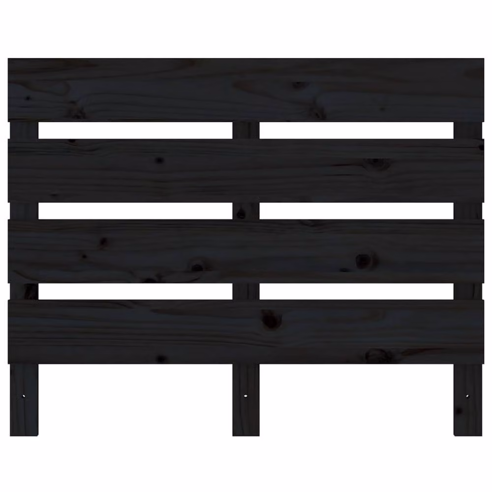 Berkfield Home Black Rustic Solid Pine Wood Headboard W/D/H: 100 x 3 x 80 cm – 3