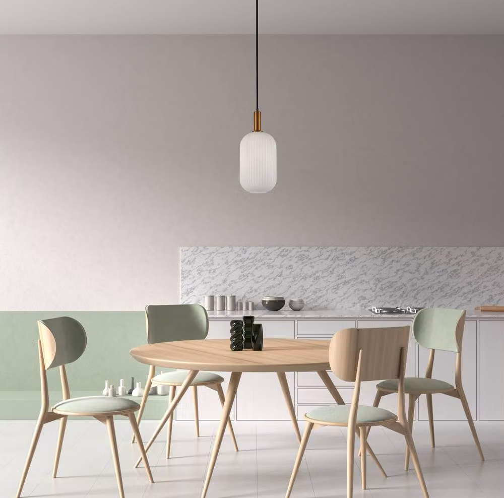 Netlighting Della Oval Slim Pendant Ceiling Light in Gold/Brass and White – 2