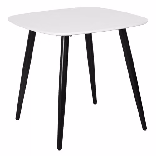 Core Products Aspen Square Modern Dining Table, White or Black, W/D/H: 80 x 80 x 75 cm