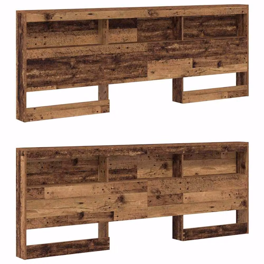 Berkfield Home Storage Headboard with Integrated Shelf in Old Wood Brown, Width: 180 cm – 5
