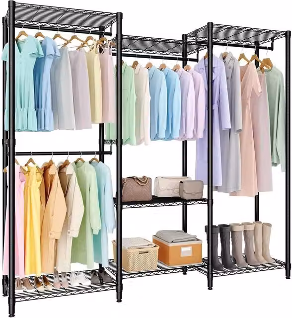 VOGREX Heavy Duty Metal Clothes Rail in Matt Black – 1