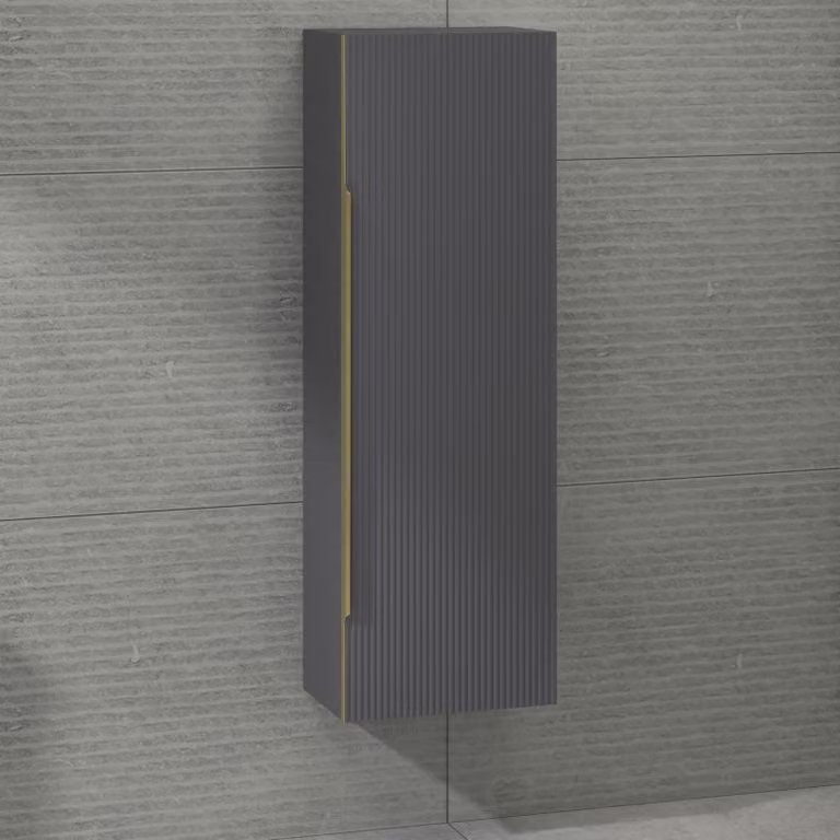 Royal Bathrooms Evora Wall Hung Tall Unit, Graphite Grey, W: 40 cm, D: 40 cm, H: 120 cm