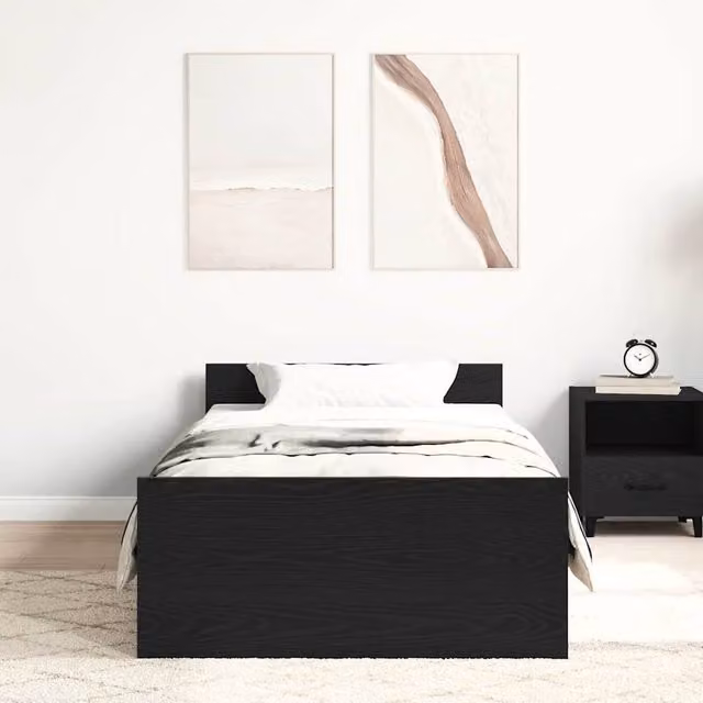 Berkfield Home Durable Bed Frame in Black, W/D/H: 90 x 200 x 50 cm – 1