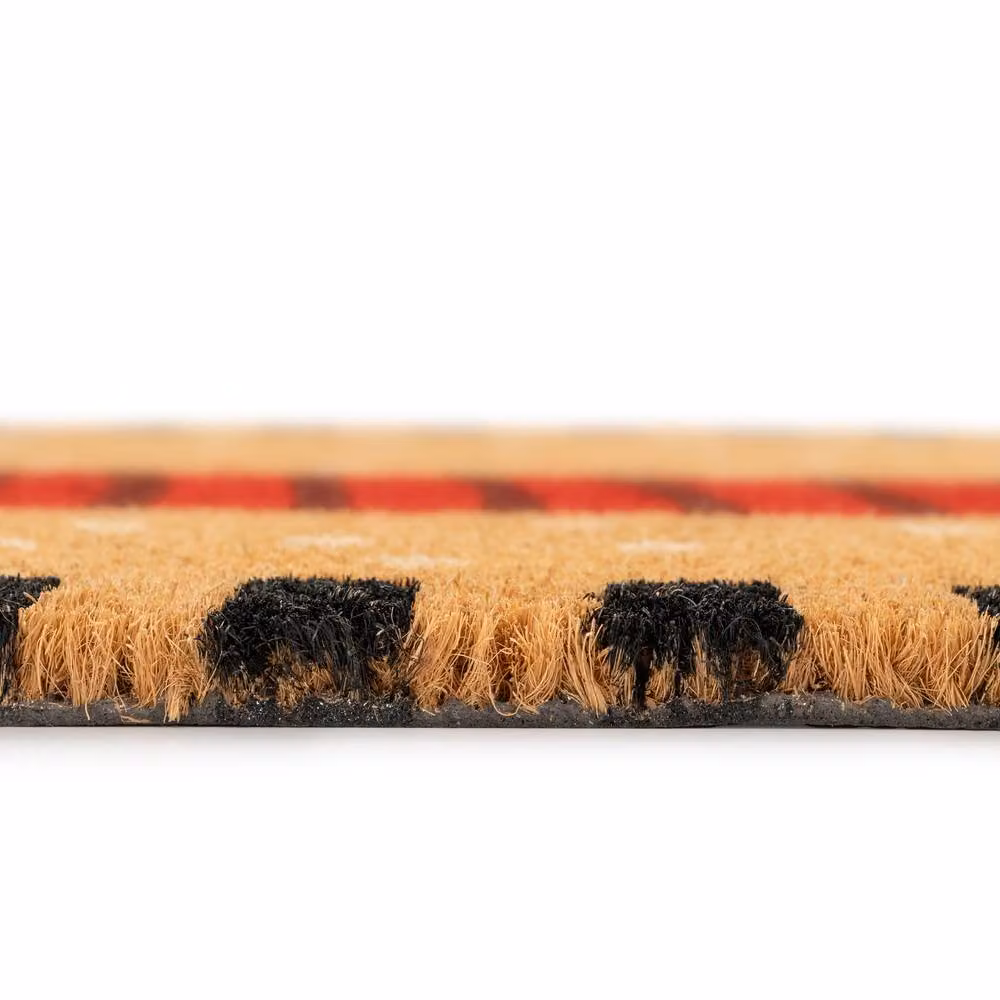 Kukoon Steven Christmas Decor Natural Coir Front Door Mat, Beige and Multicolour, W: 45 cm, L: 120 cm – 3