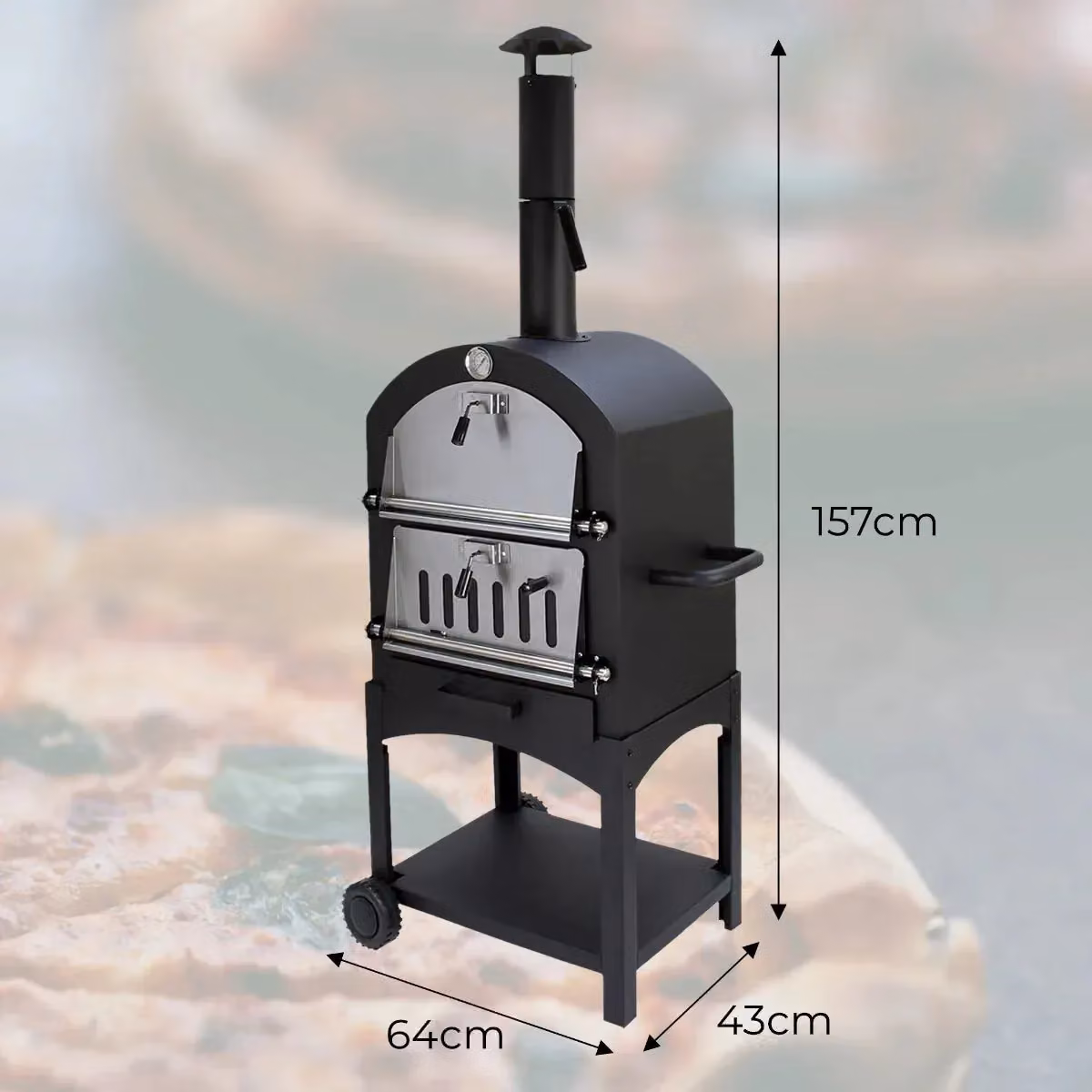 Monstershop KuKoo Portable Outdoor Pizza Oven and Pizza Peel in Black – 3