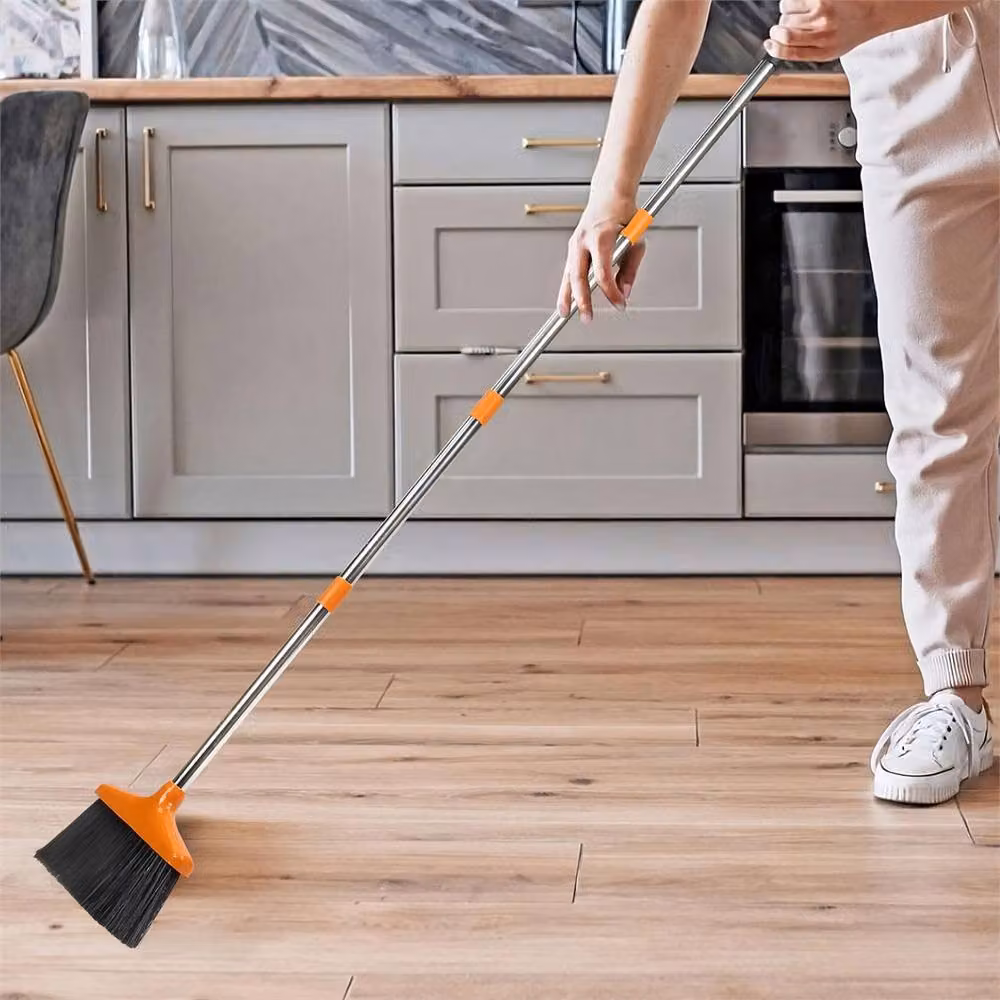 PAWNORA Black and Orange Long Handled Dustpan and Brush Set with Telescopic Handle – 5