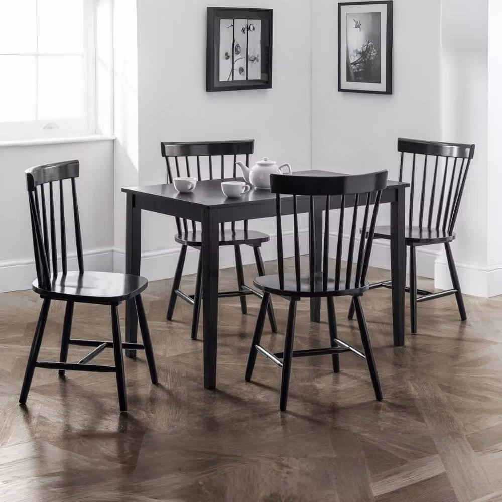 Cheshire Torvale Black Scandinavian Wood Dining Chairs - Set of 4 – 3