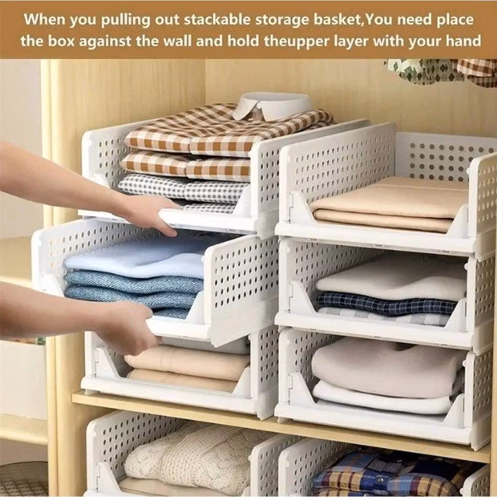 FORGEVIO 4 Pack White Plastic Wardrobe Drawer Organiser Inserts – 3