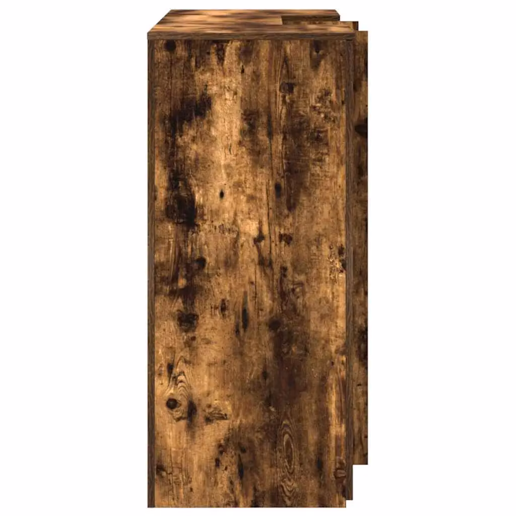 Berkfield Home Reception Desk in Smoked Oak Brown, W/D/H: 135 x 50 x 103.5 cm – 4