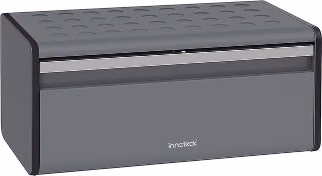 Innoteck Bread Bin with Magnetically Sealed Door in Grey