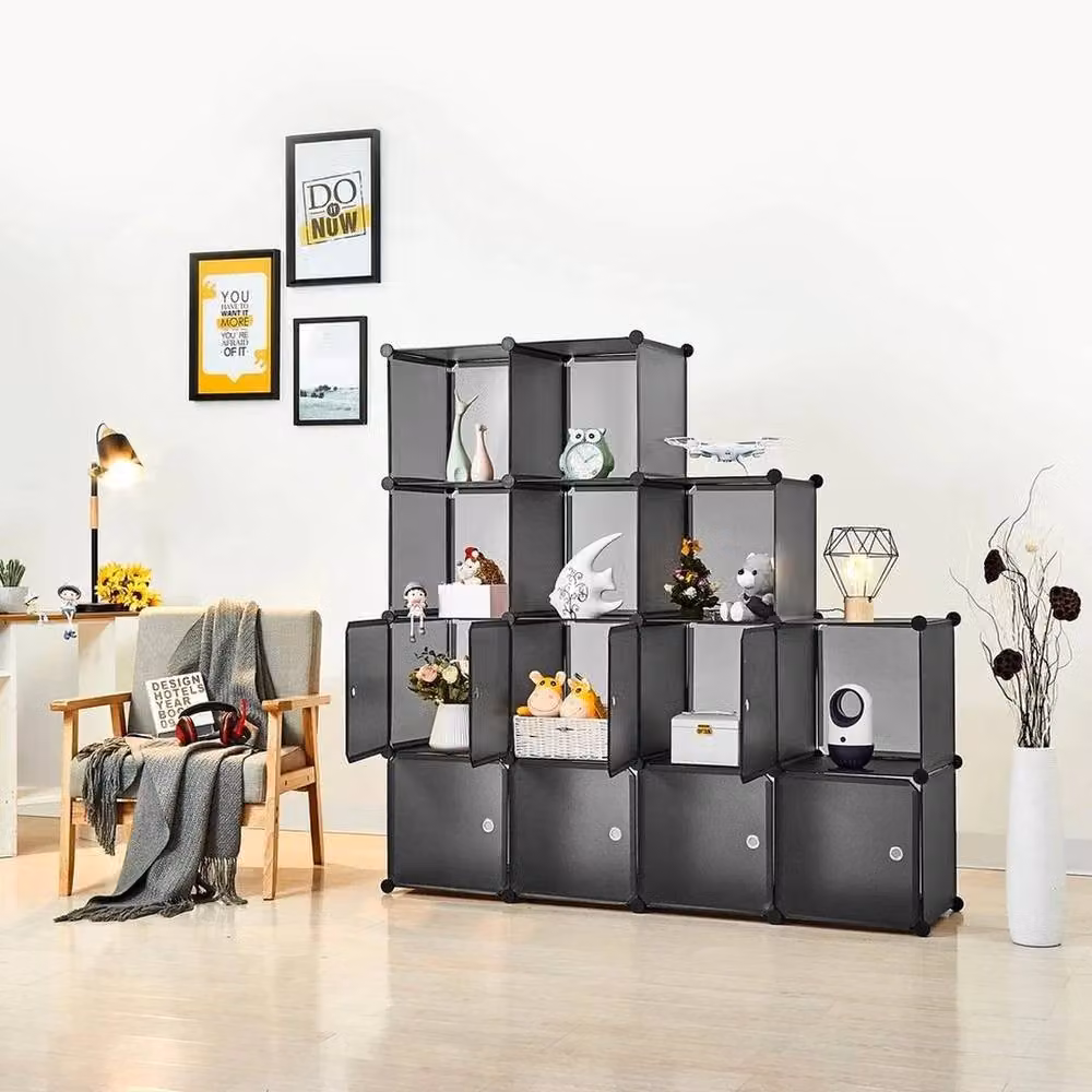 FORGEVIO 20 Cube DIY Wardrobe and Plastic Cupboard Organiser in Grey – 3