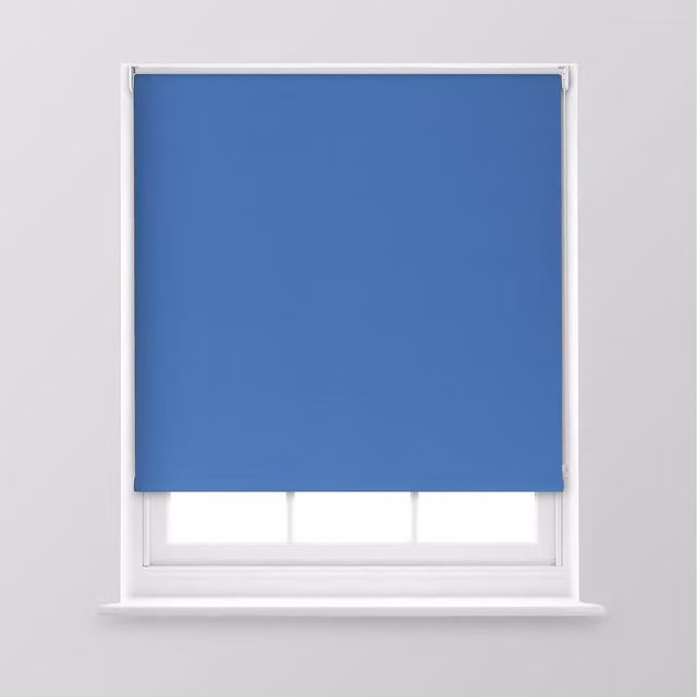 A.Unique Home Premium Trimmable Thermal Blackout Roller Window Blind, Royal Blue, W: 90 cm, H: 170 cm
