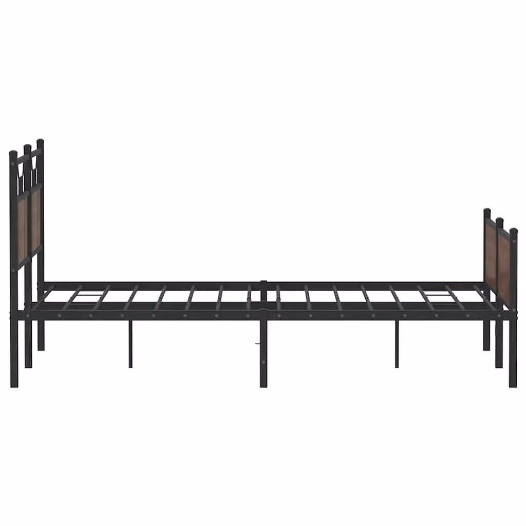 Berkfield Home Bed Frame in Brown Oak, W: 140 cm, L: 200 cm – 4