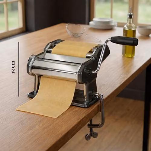 Orsina Stainless Steel Pasta Maker for Spaghetti, Fettuccine and Ravioli in Black and Silver – 2