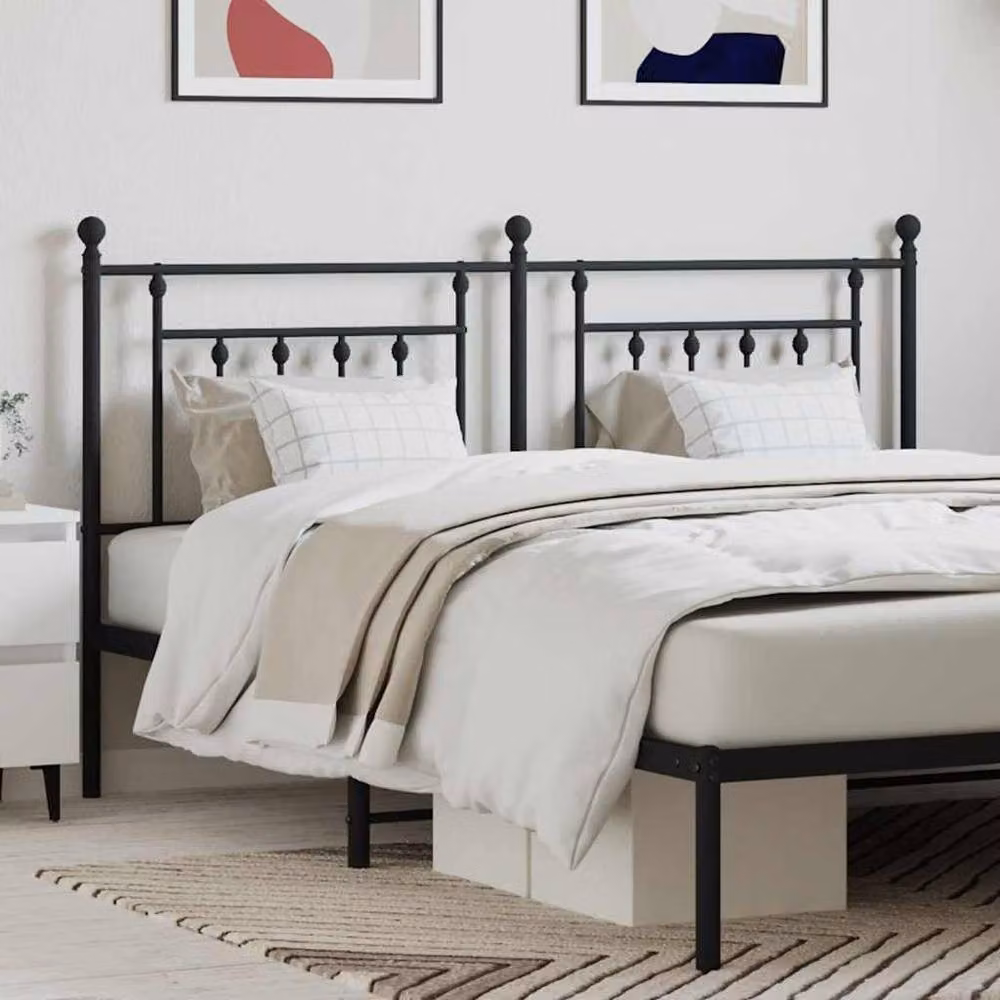 Berkfield Home Classic Metal Headboard in Black, Width: 160 cm – 2
