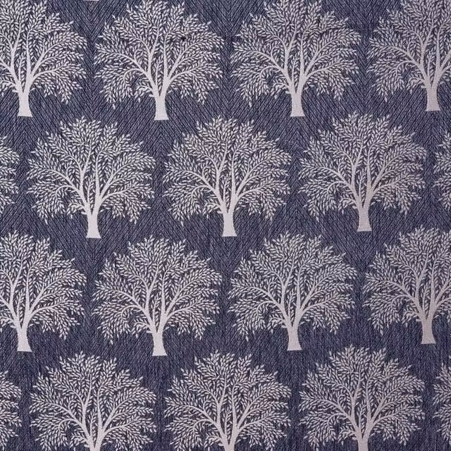 Terrys Levanto Fabric Indigo Blue and White Nature Patterned Adult Textiles