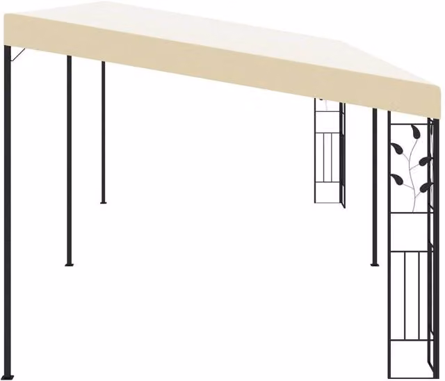 Berkfield Home Wall-mounted Lean-to Gazebo, Beige, W: 6 m, D: 3 m, H: 2.5 m