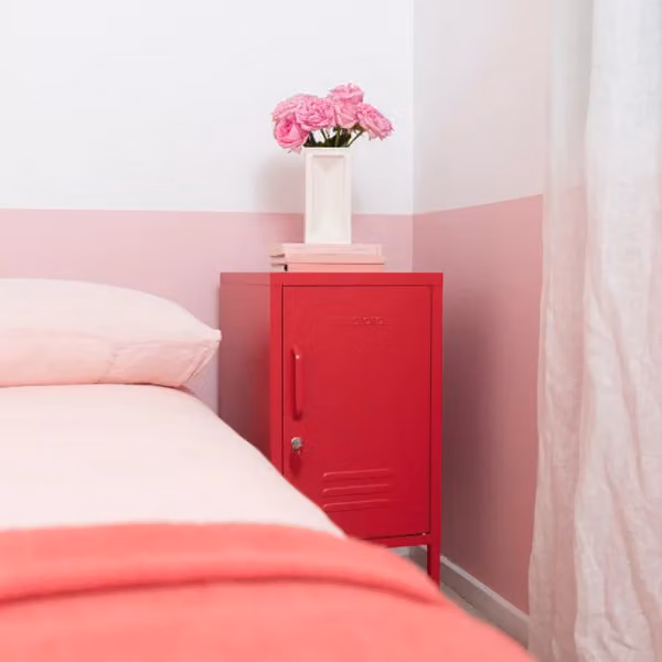 Mustard Made The Shorty Poppy Red Freestanding Metal Cabinet with Hinged Doors and Internal Shelves, W/D/H: 46 x 35 x 72 cm – 4