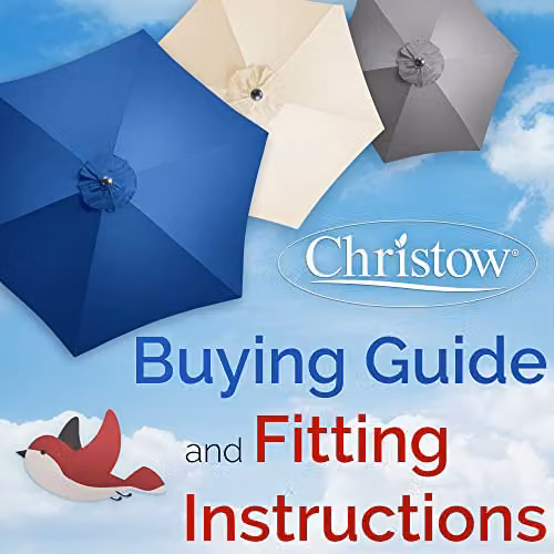 Christow Replacement Parasol Canopy, 2m, Beige/Cream, UPF 50+ Polyester – 2