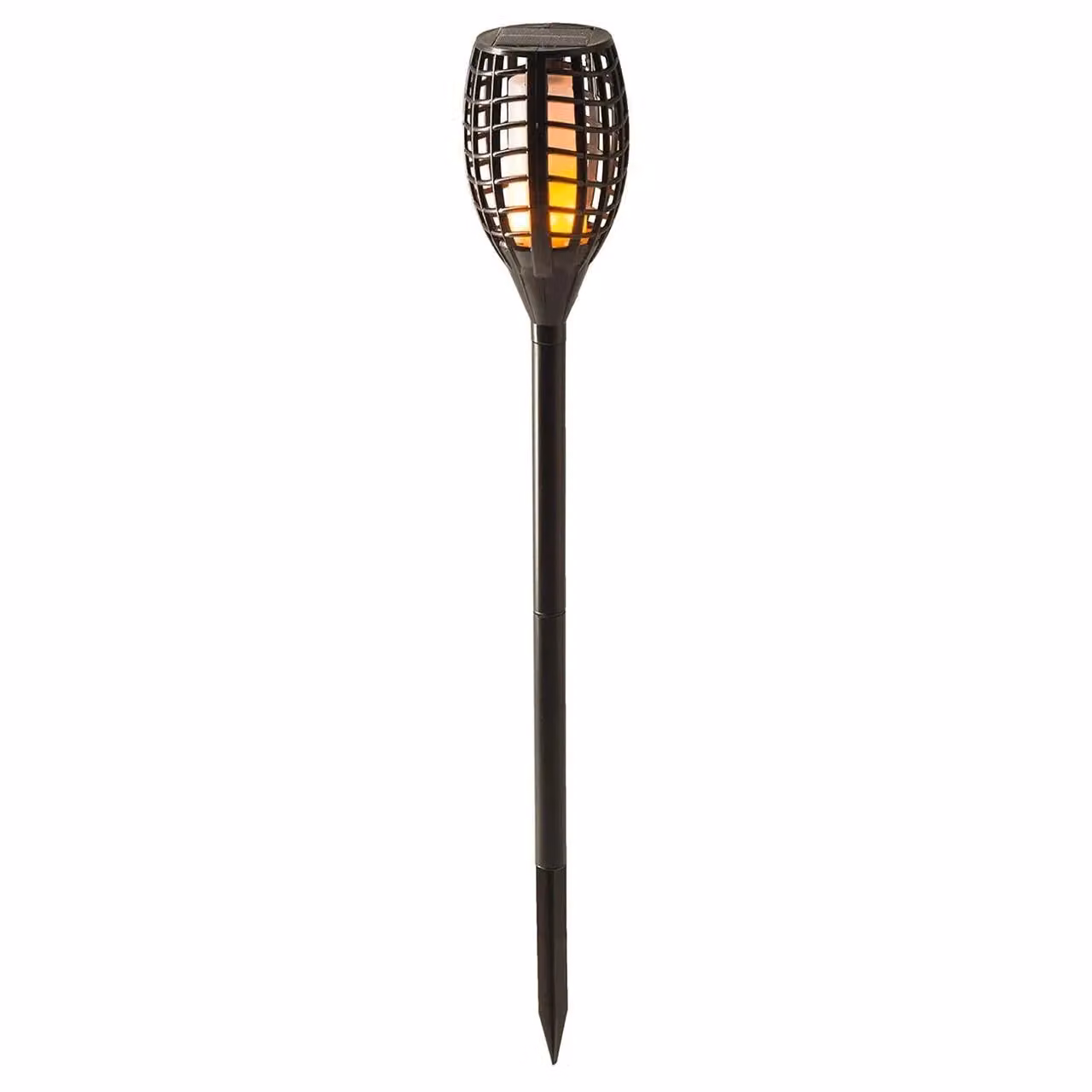 mysmartbuy Solar Powered Flame Effect Garden Torch in Black, Weatherproof LED Outdoor Light with Stake and Wall Bracket – 2
