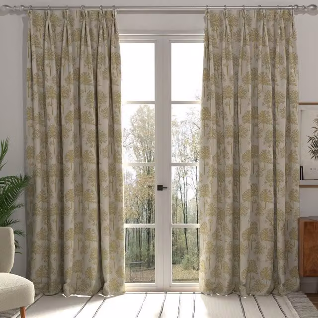 Terrys Amersham Made to Measure Grey Floral Blackout Fabric Panel Curtain
