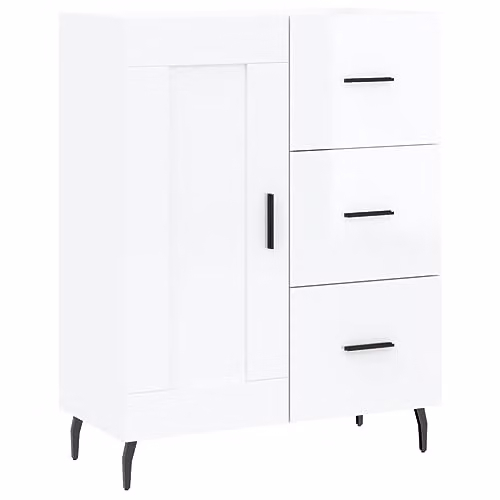 vidaXL Modern Glossy White Sideboard in Engineered Wood W/D/H: 69.5 x 34 x 90 cm – 1