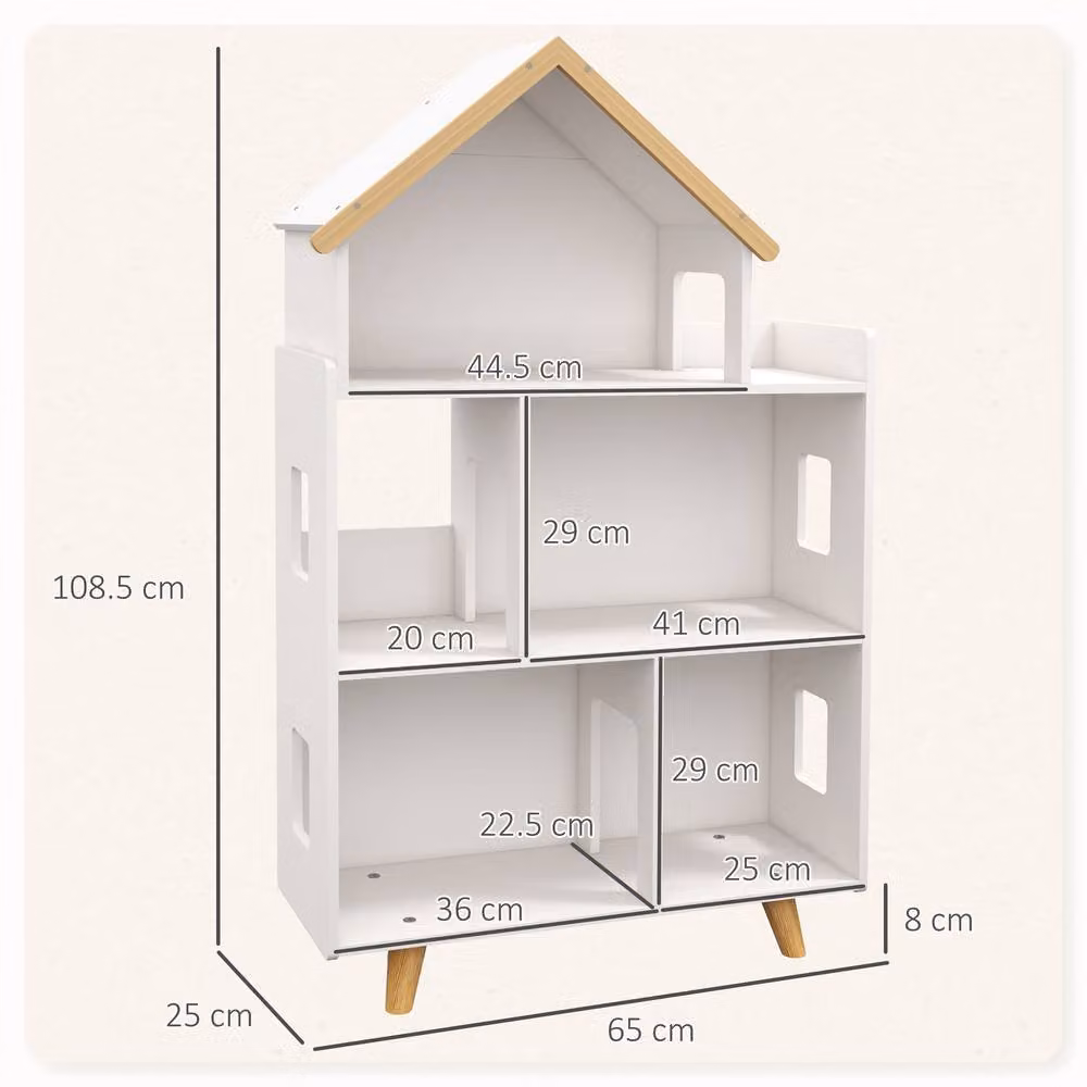 STILVORA Kids Storage Shelf with Six Cubes in White – 2