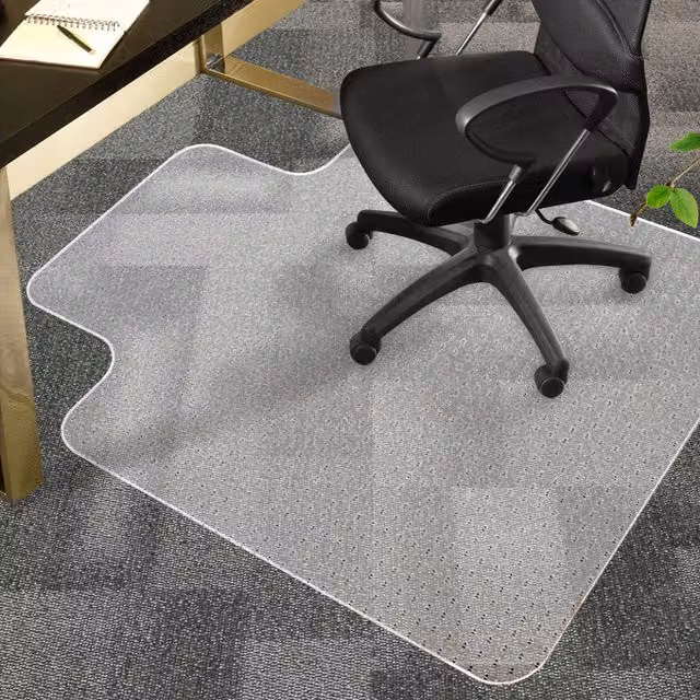 Marlow Non-Slip PVC Office Chair Mat with Pins, Clear, W: 120 cm, D: 90 cm