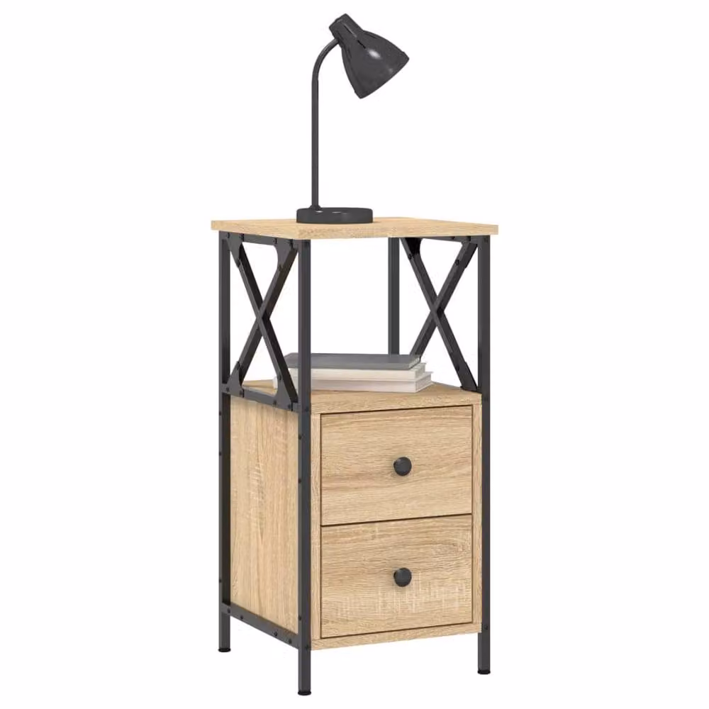 Berkfield Home Bedside Cabinet in Sonoma Oak Brown, W/D/H: 34 x 35.5 x 70 cm – 3