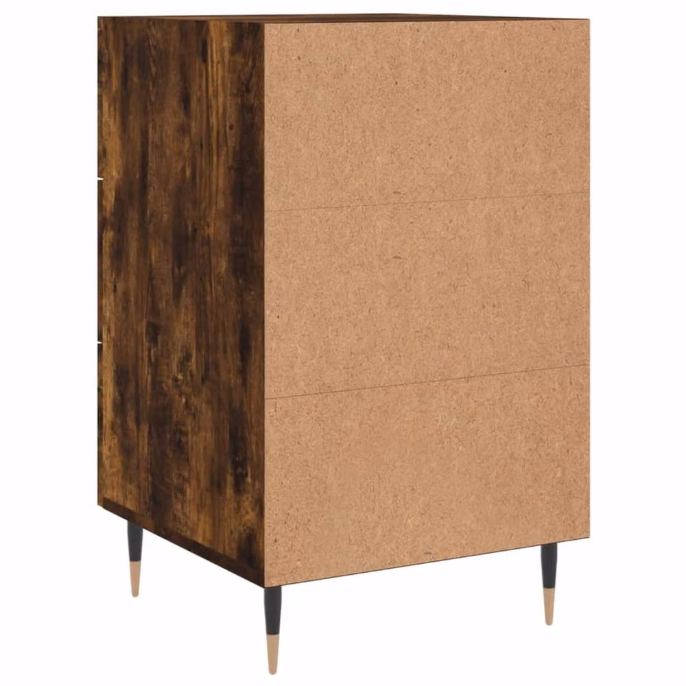 Berkfield Home Bedside Cabinet in Smoked Oak Brown, W/D/H: 40 x 40 x 66 cm – 4