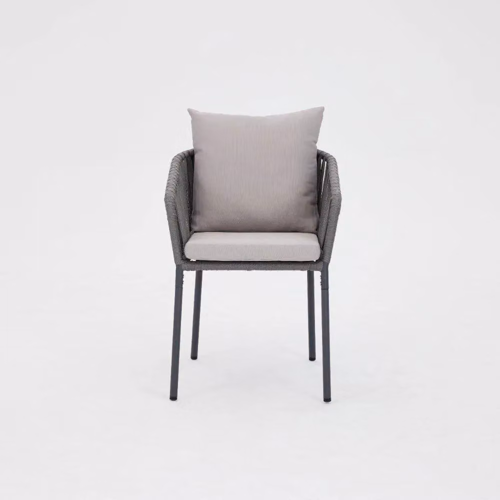Home Detail Fiji Grey Garden Dining Set with Metal and Glass Table – 2