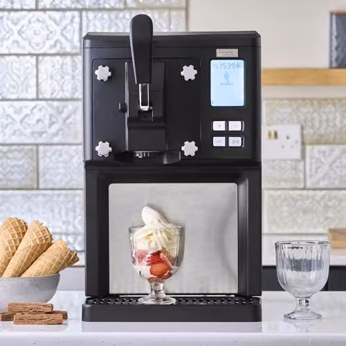 Cooks Professional Luxury Soft Serve Ice Cream Maker in Black with 1.5L Self-Cooling Compressor and Digital Display – 3