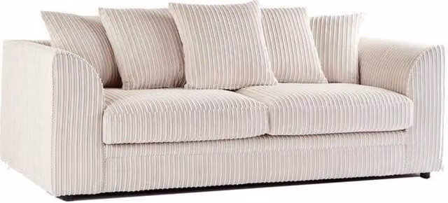 Furnishings For Less UK Luxor Jumbo Cord Fabric 3-4 Seater Left Hand Facing Corner Sofa in Coffee