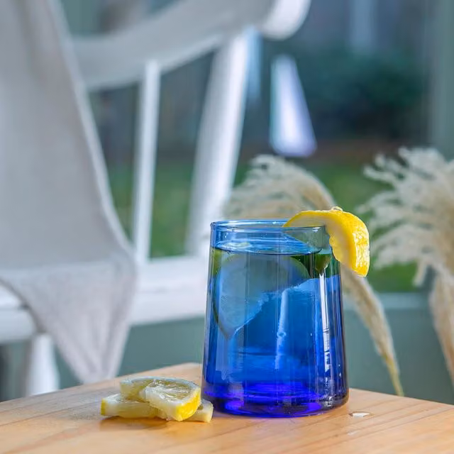 Nicola Spring Blue Recycled Glass Tumbler, 260 ml