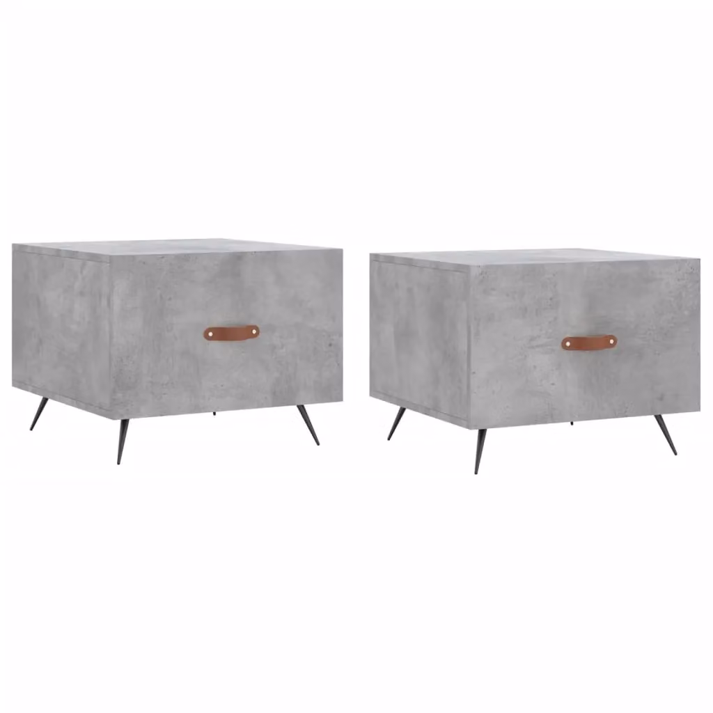 Berkfield Home Set of 2 Square Coffee Tables in Concrete Grey, W/D/H: 50 x 50 x 40 cm – 2