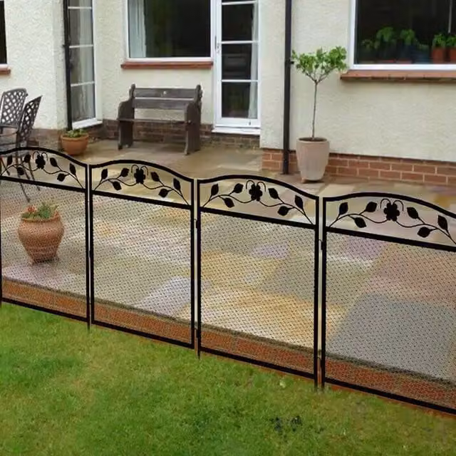 FLAVORA 5-Piece XXL Large Garden Fence Anti-Jumping Animal Barrier, Black, H 100 cm x W 15 cm – 1