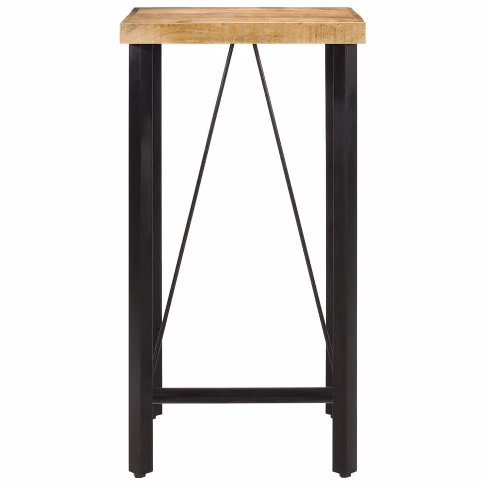 Berkfield Home Beautiful Bar Table in Brown Mango Wood and Iron, W/D/H: 55 x 55 x 107 cm – 3