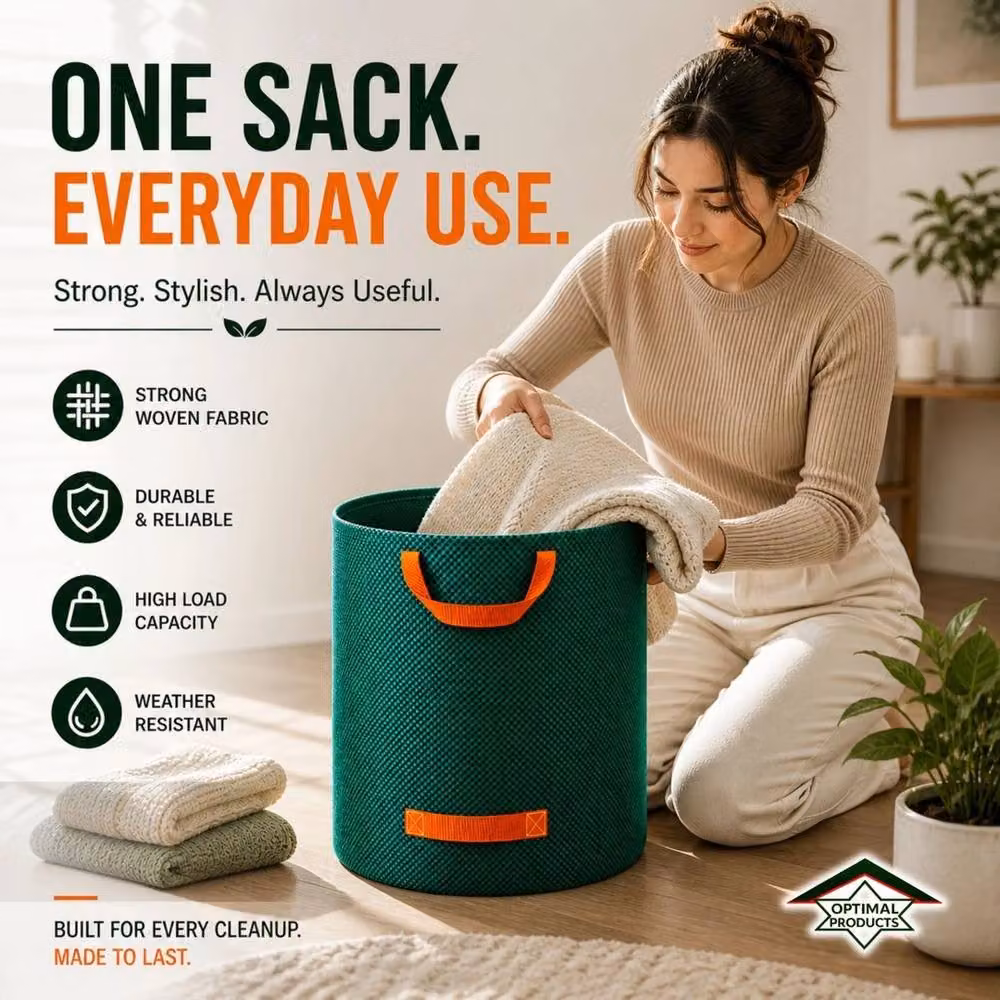 NESTLUNE 2 Pack Large Green Garden Waste Refuse Bags, 120l Capacity – 6